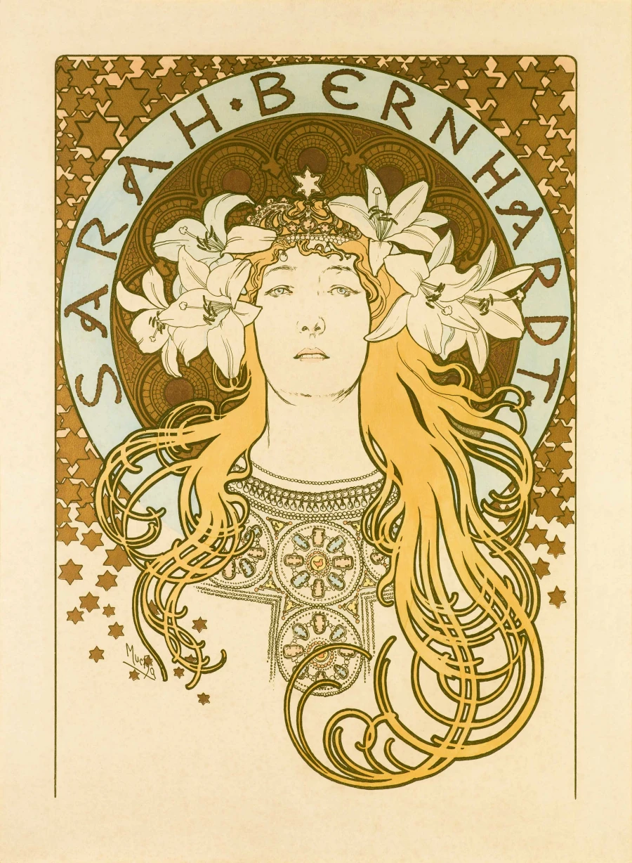 Mucha posters and photographs in the gallery