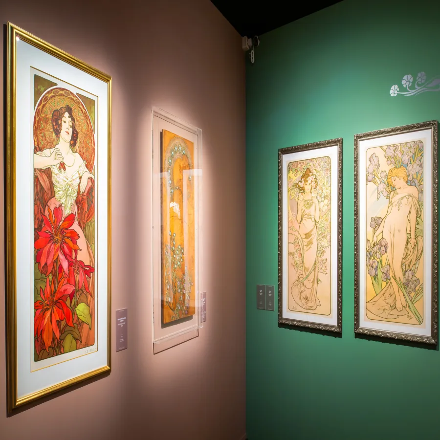 The Seasons lithographs on display