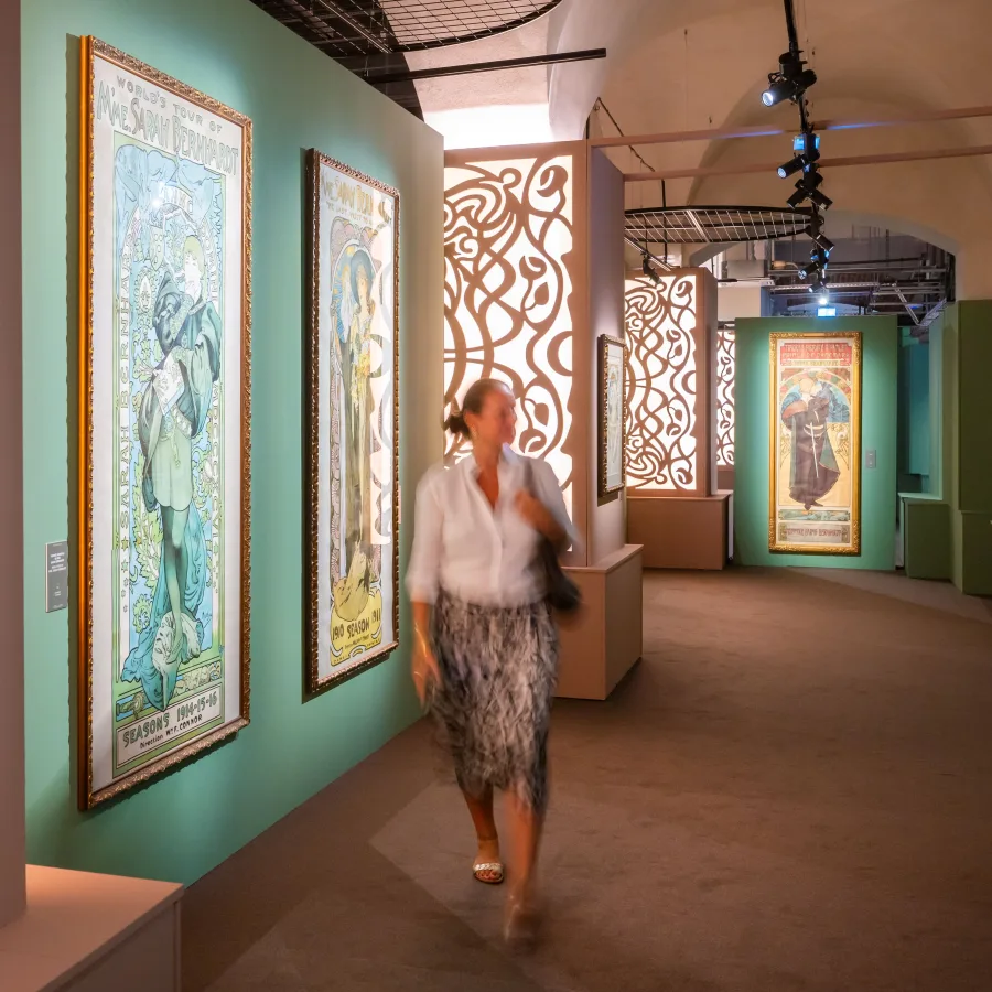 Mucha posters and photographs in the gallery