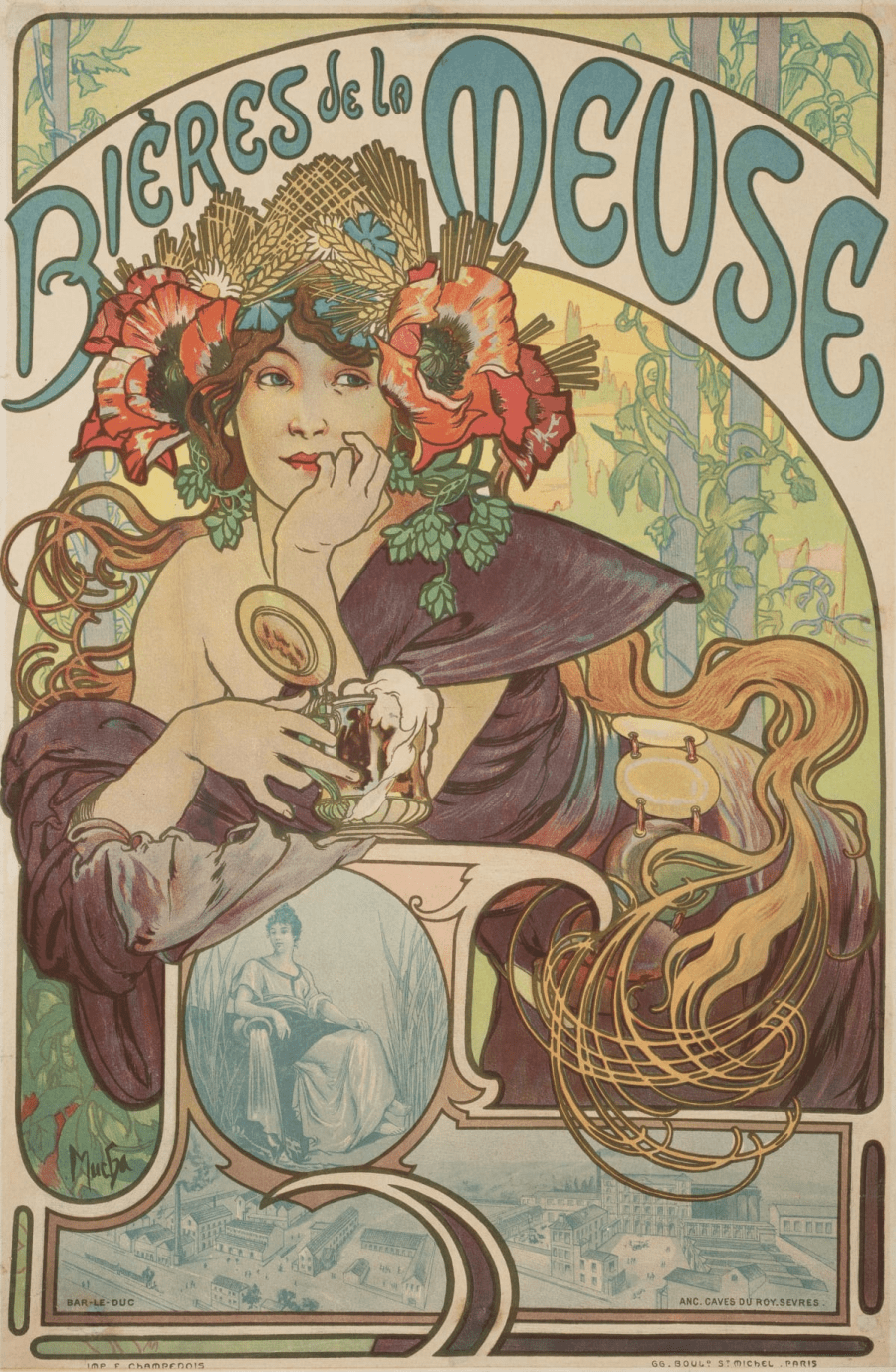 Bières de la Meuse, Alphonse Mucha, 1897